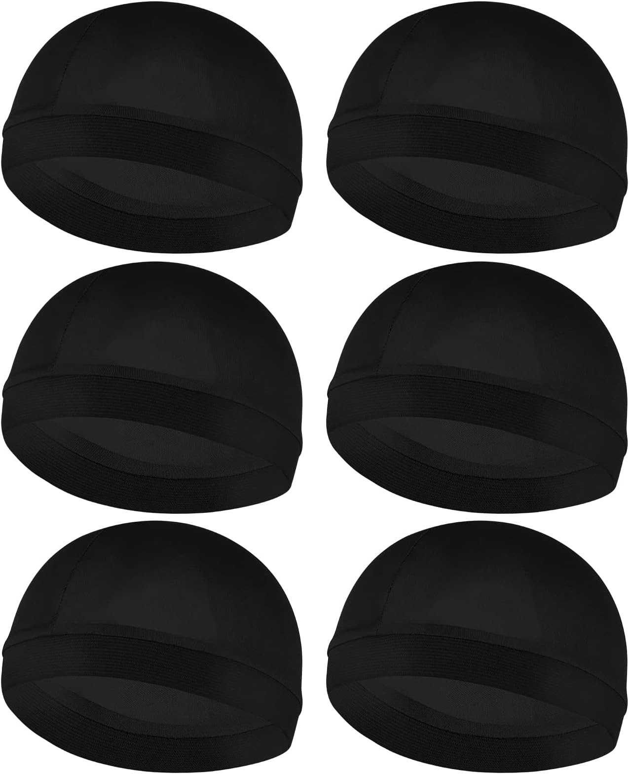 Molain 6Pcs Wave Cap for Men Silky Durags Elastic Band Wave Caps for 360 540 720 Waves Soft Breathable Satin Durag Unisex Adults Kids Skullies Beanies Hats Shower Cap
