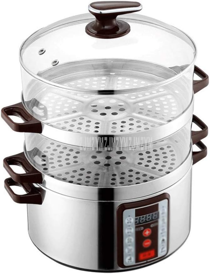 32cm Diameter Smart Electric Steamer 6 Gear Adjustable 3 Layer Multi Cooker Transparent Type Household Electric Steaming Pot