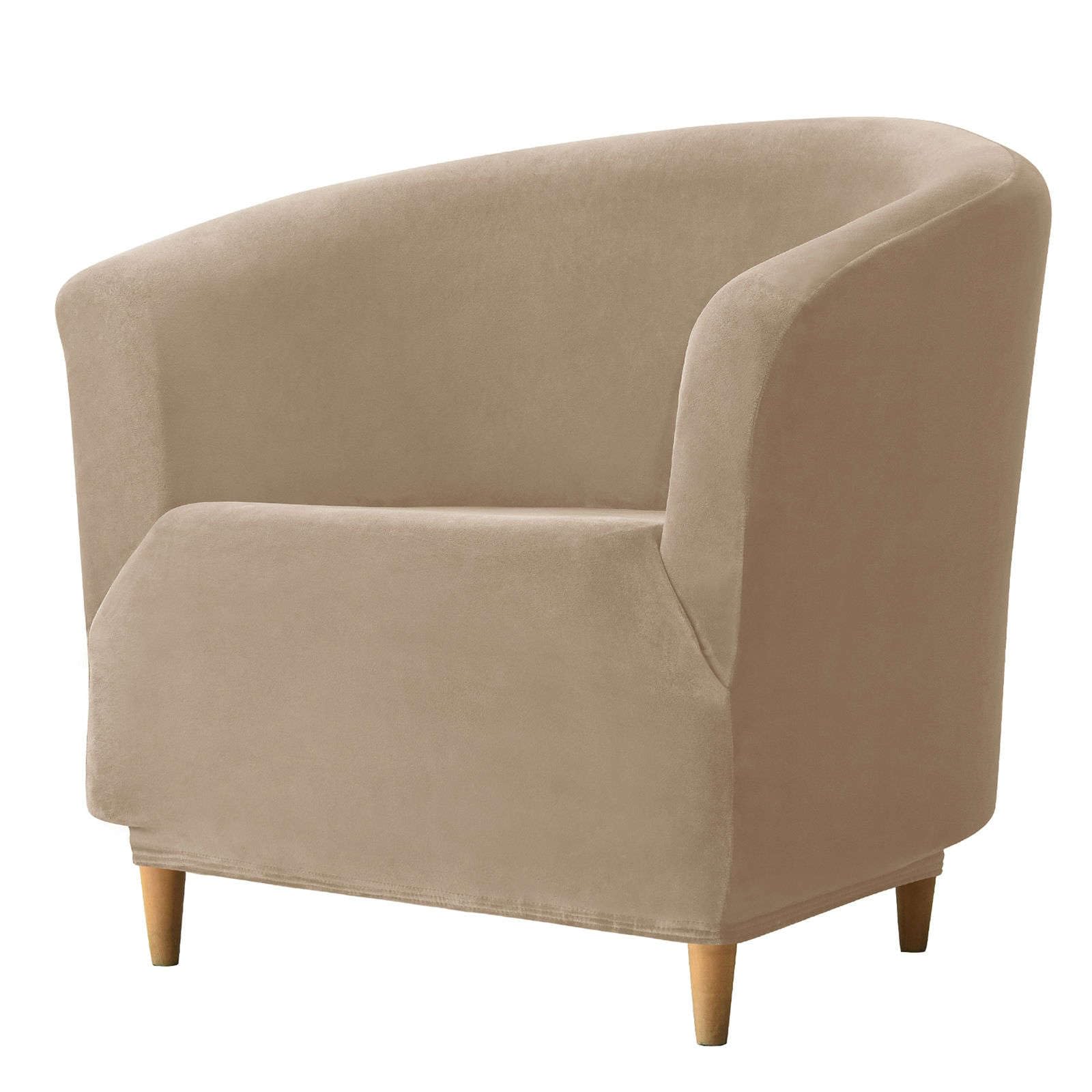 Velluto Copripoltrona Chesterfield, Elasticizzat Copripoltrona Club Morbido Antiscivolo Antigraffio Lavabile In Lavatrice Per Soggiorno-cammello-1 Pezzo
