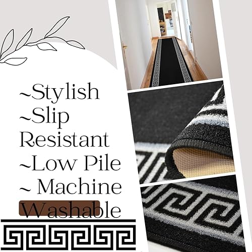 Miniatura 4 de Alfombra de pasillo de tamaño personalizado, diseño de clave griega, meandro, alfombras extralargas para pasillos, 36 pulgadas de ancho x elige tu