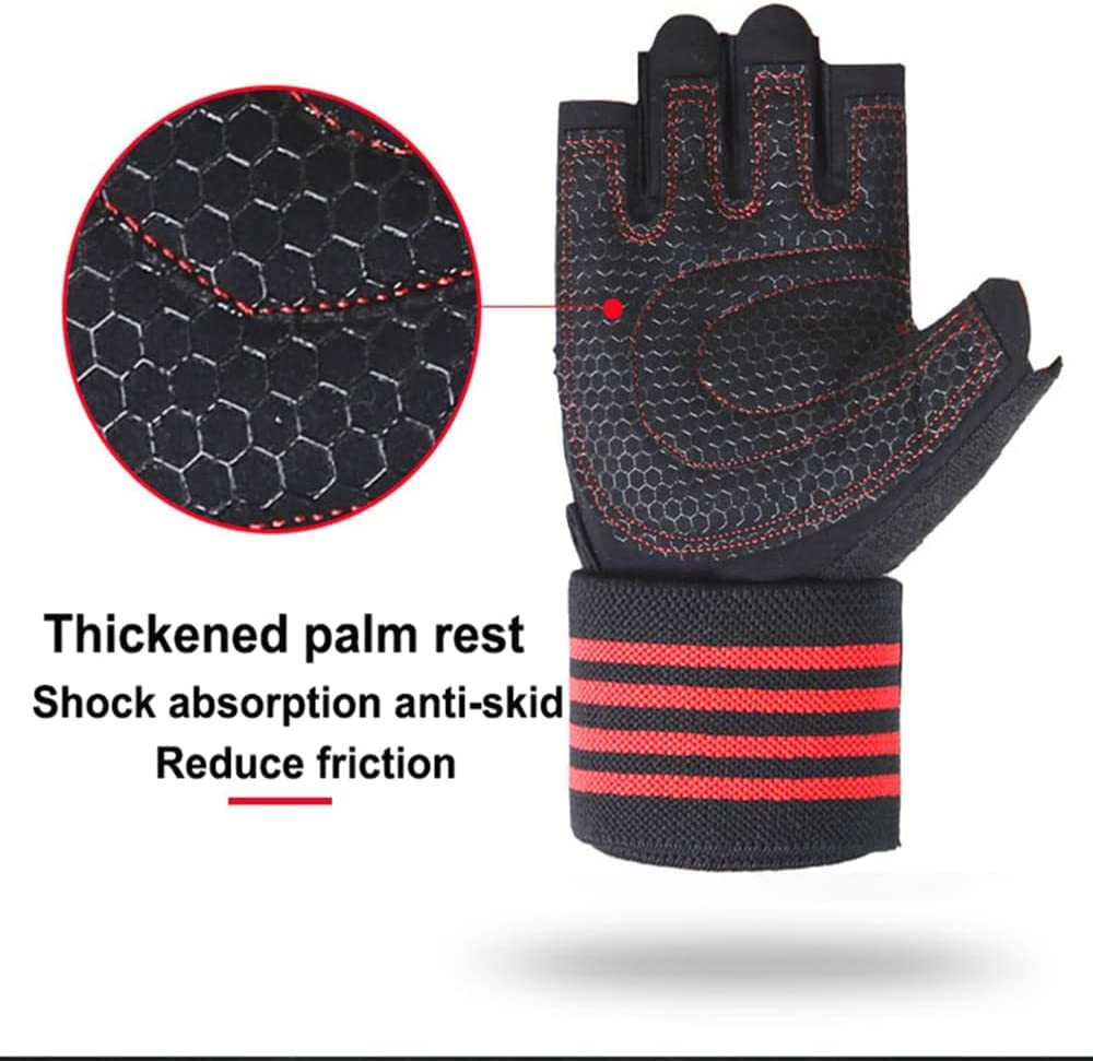 Guantes para mujeres y hombres, guantes de levantamiento de pesas para gimnasio, ejercicio físico, mancuernas, guantes de gimnasio acolchados transpirables y antideslizantes, 1 par (color: C, ta