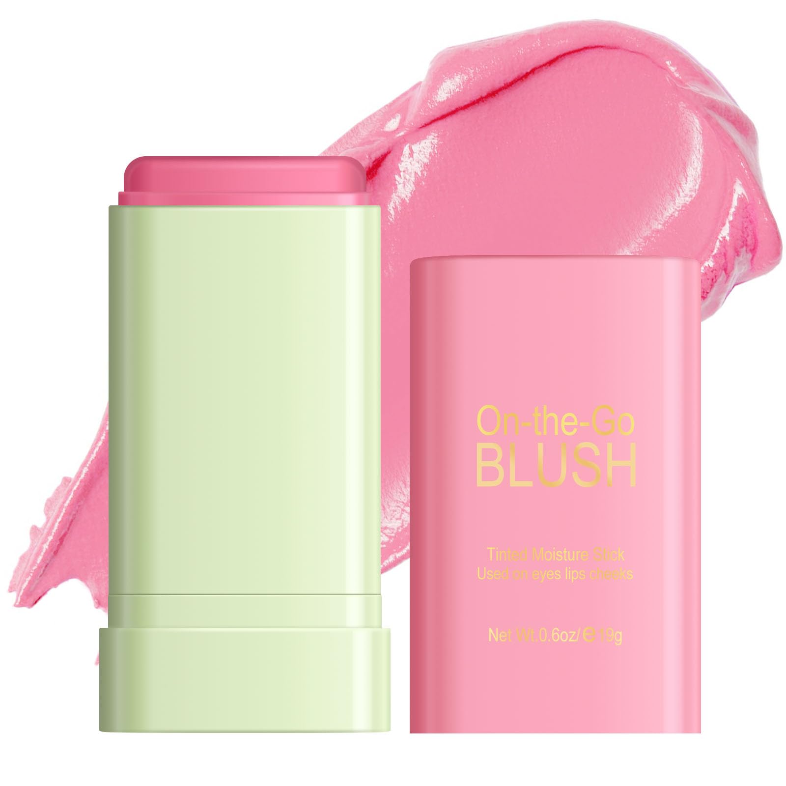 KYDACream Blush Stick, Soft Blush Cream Makeup for Cheek&Lips, Natural Matte Looking, Sheer Tinted with Buildable Coverage, Dewy Finish, by Ownest Beauty-Shy Pink