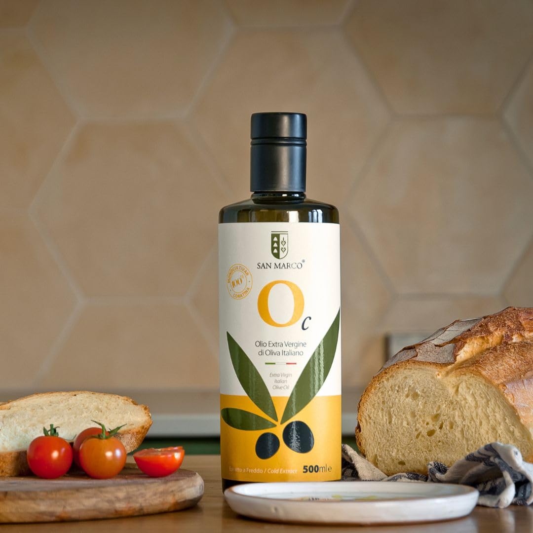 San Marco - Olio Extravergine di Oliva 100% Italiano - Estratto a Freddo - Olio EVO di Categoria Superiore Monocultivar Coratina – Bag in box da 3 litri