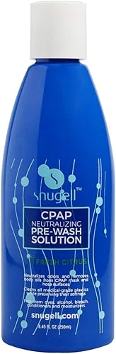 Snugell Limpiador de jabón CPAP de 8.4 onzas, aroma cítrico fresco, solución de prelavado, jabón de limpieza de máscara y manguera, neutraliza el