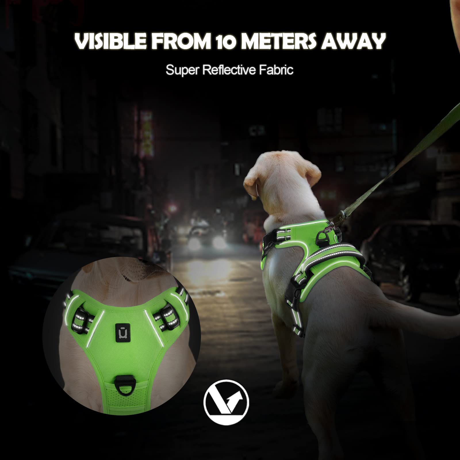 Arnes Perro Antitirones, Grande Mediano Pequeño Arnés Pecho Antitirones Perros con Asa Acolchado, Ajustable Transpirable Reflectantes Cómodo Chalecos Perro para Adiestramiento y Correr