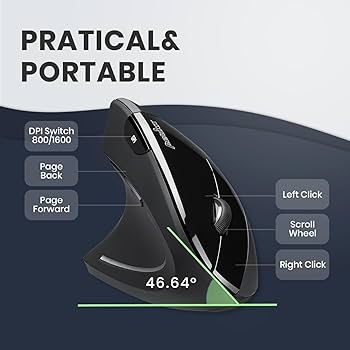 Amazon.com: Perixx PERIMICE-713L, Wireless Ergonomic Left
