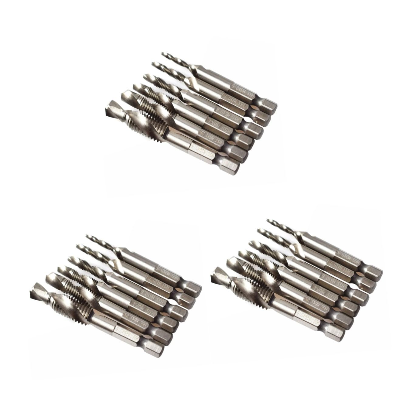 jojofuny 18 Piezas rosca de punta espiral de tornillo broca y broca taladro de grifo broca avellanadora hilo perforar