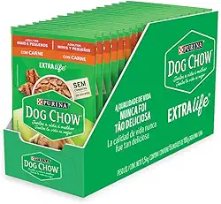 Pack Nestlé Purina Dog Chow Ração Úmida Para Cães Adultos Raças Pequenas Carne Ao Molho - Com 15 Sachês 100g