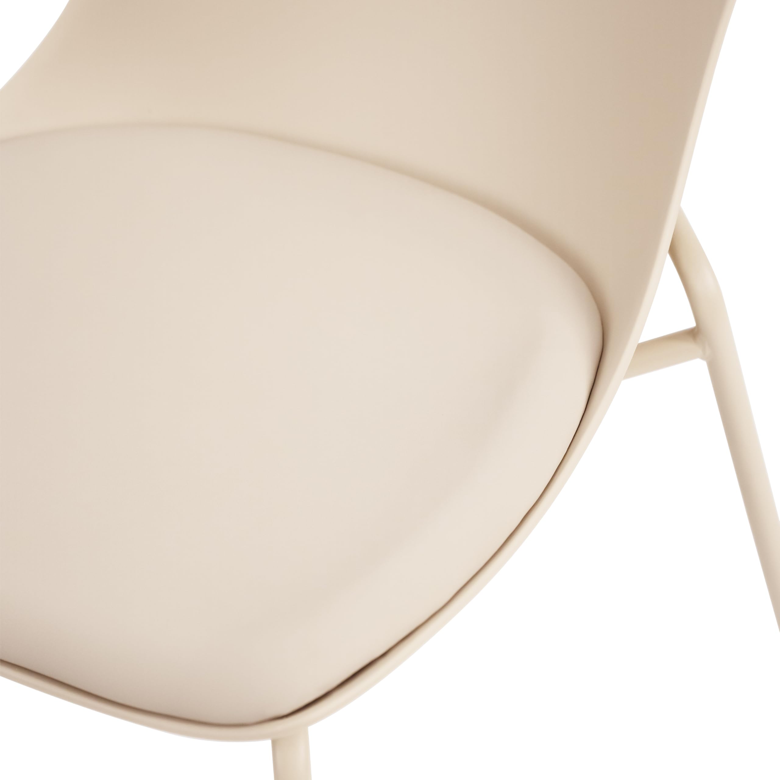 Mobili Fiver, Sedie Zoe, set da 2, Beige, Polipropilene, Sedie Moderne per Cucina, Soggiorno