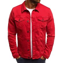 LONGBIDA Mens Casual Classic Denim Jacket Slim Fit Fashion Jean Coat