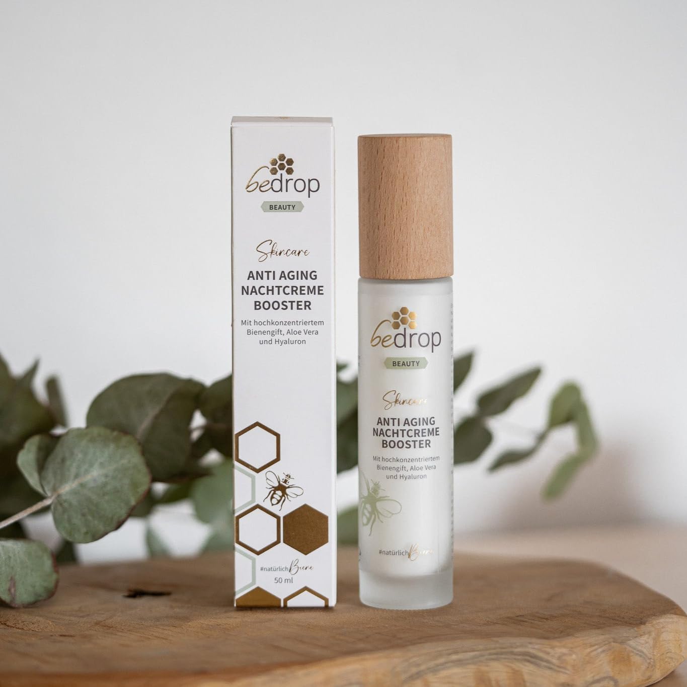 bedrop Anti-Aging-Set CONCENTRATED Serum & Nachtcreme Booster hochdosiertes Bienengift, straffend & regenerierend, Anti-Aging Effekt über Nacht, frei von Parfüm & Duftstoffen
