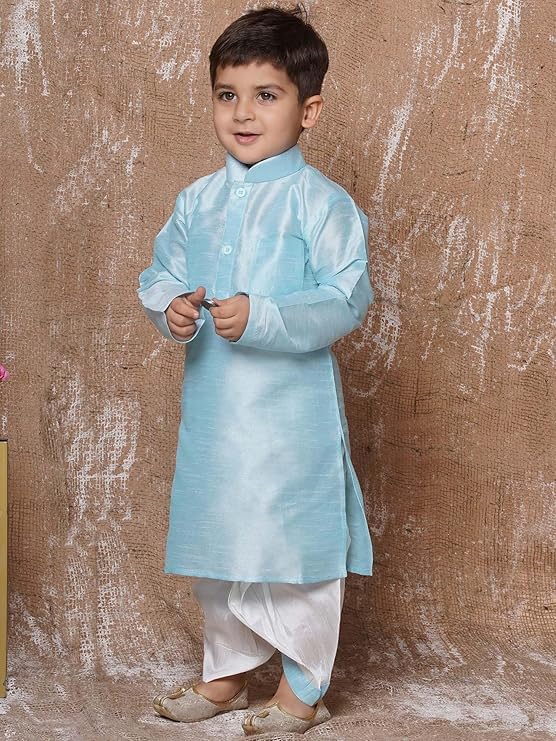 Image of AJ DEZINES Kids Ethnic Wear Pure Cotton Dhoti Kurta Set For Boys