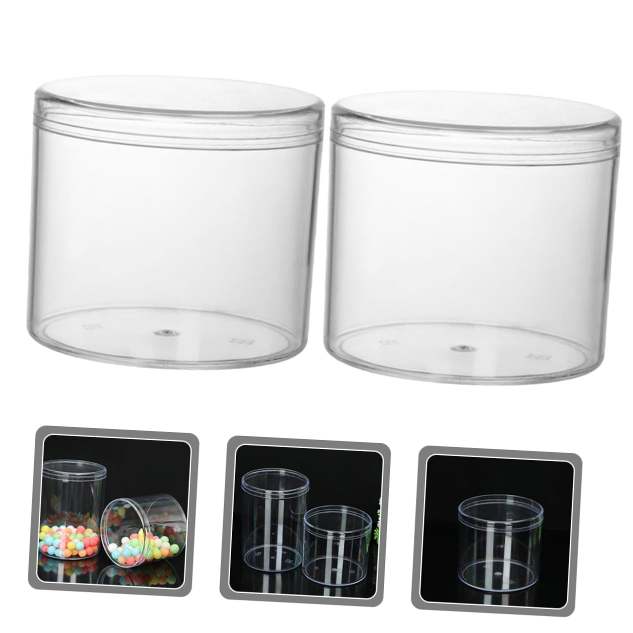 Runde Kunststoff Vorratsdosen mit Aluminiumdeckel Luftdichte Frischhaltedosen 15 Stück 400ml zur Aufbewahrung von Getreide Nüssen und Snacks für Küche