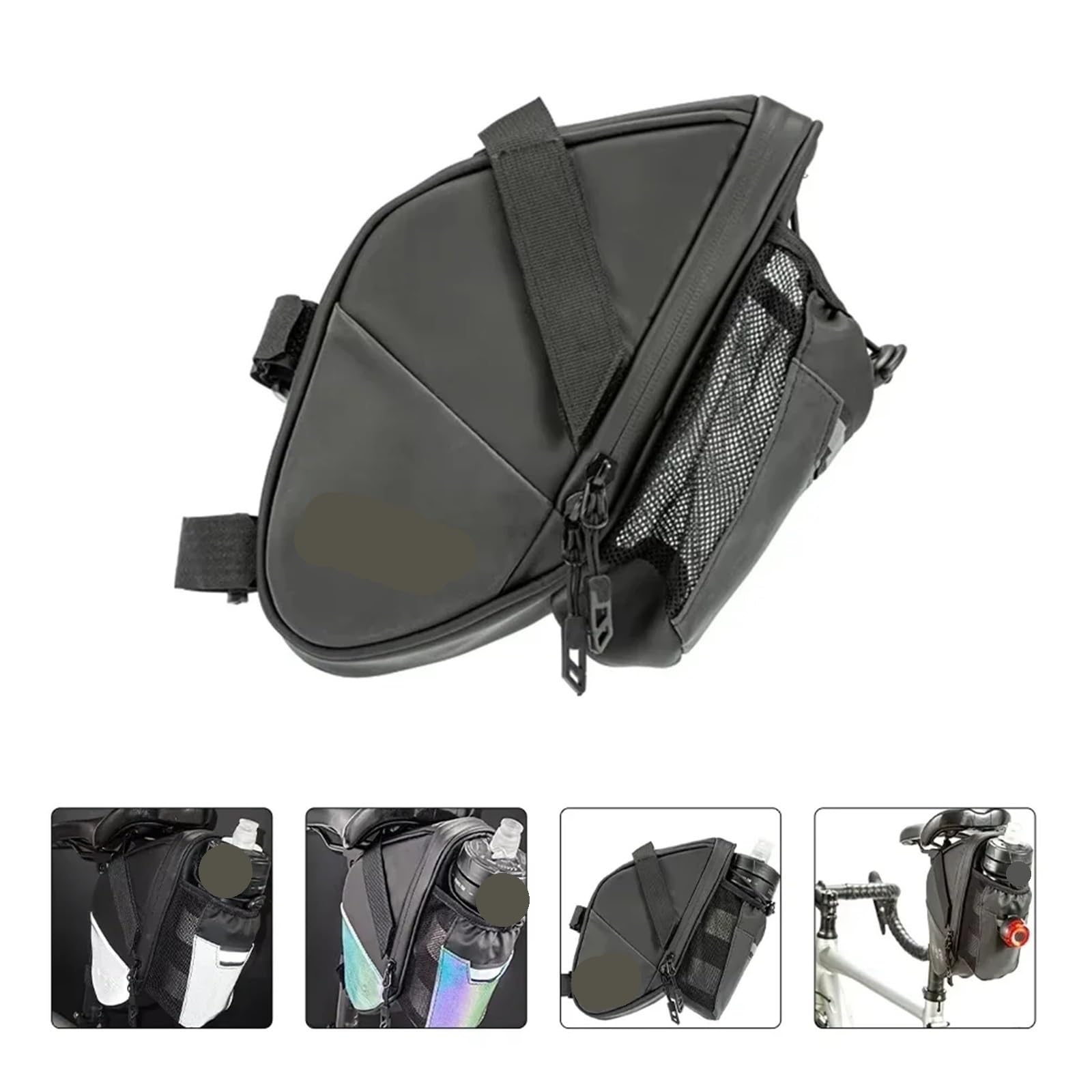 Borsa Da Sella Bici Borsa portaborraccia portatile multifunzionale da 1,5 litri, impermeabile, for bicicletta, sedile posteriore, mountain bike, ciclismo su strada