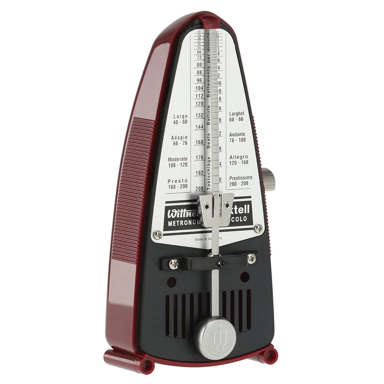 Wittner - Metronomo meccanico 834 Taktell Piccolo rosso con incisione personalizzata