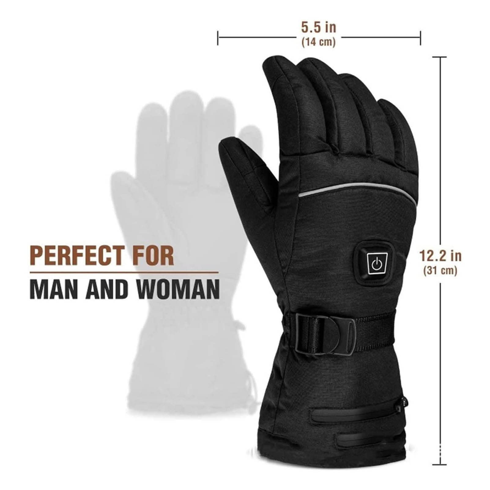 CHEWYNP Guantes de Invierno con Pantalla táctil, Guantes calefactables para Hombres y Mujeres, Forros de Guantes calefactables, Guantes de esquí Impermeables, Guantes con Pantalla táctil p