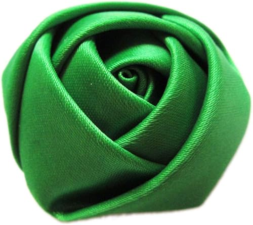 YYCRAFT Rosa satinada de 2 pulgadas para ramo de novia de boda (paquete de 20, verde esmeralda)
