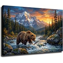 Bear Mountain Canvas Wall Art Print Framed,16x24inch