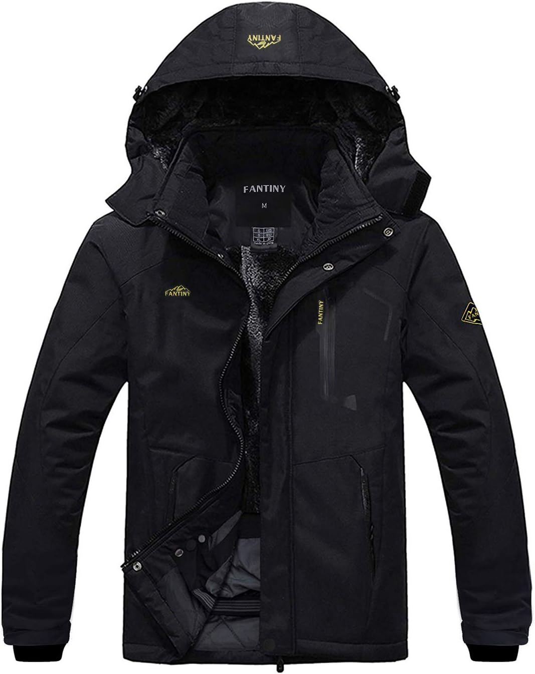 Men's Mountain Waterproof Ski Jacket Windproof Rain Jacket U219WCFY028-Gray-M