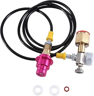 Knoruley Manguera Adaptadora de CO2 con ManóMetro de 2000 PSI para ConexióN RáPida Duo/Terra/Art a de CO2 MáS Grandes, Botella Carbonatada