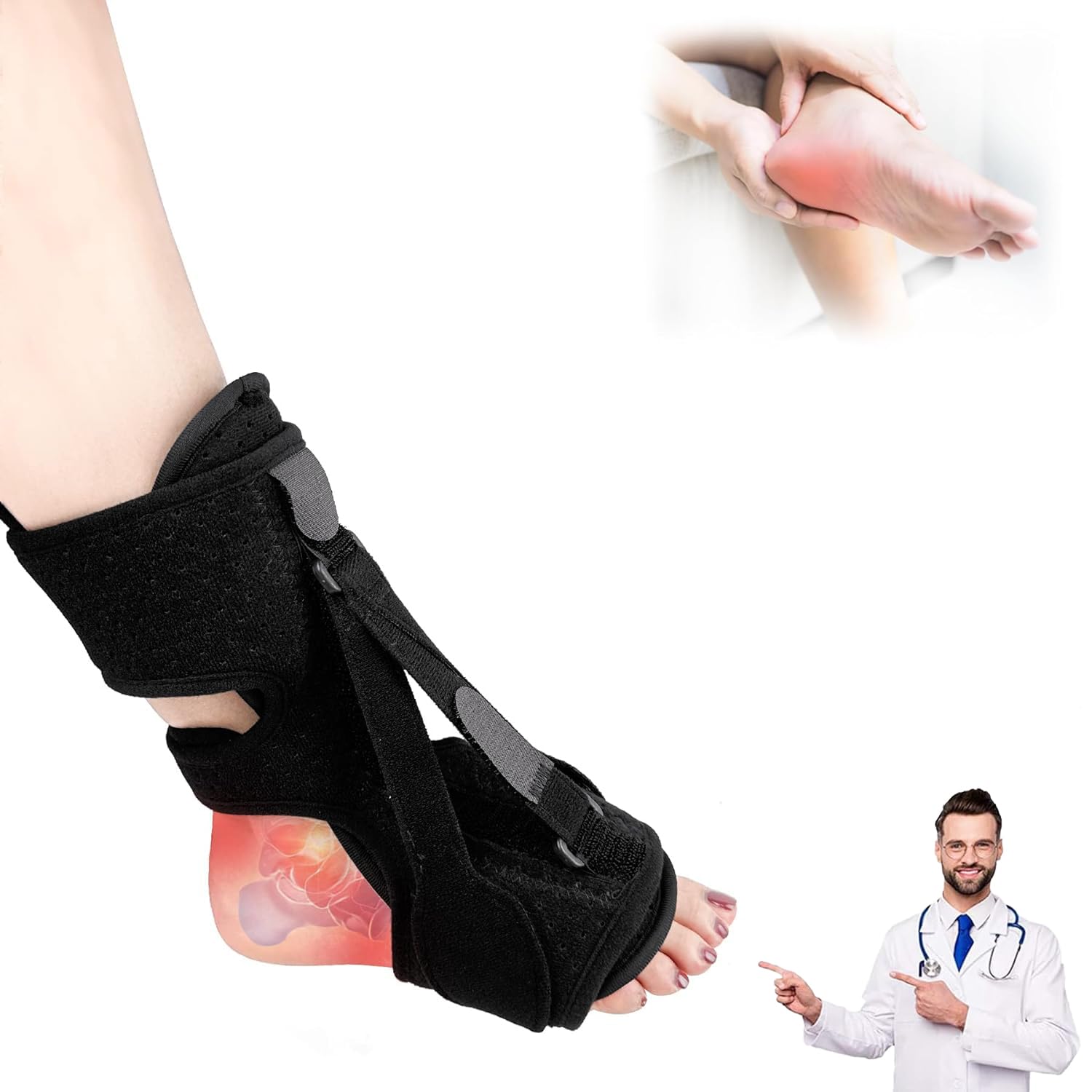 AVEDIA Aluminium Orthotic Foot_Drop Splint For Plantar Fasciitis Relief, Night Support Brace With 3 Adjustable Straps, For Men And Women, Ideal For Achilles Tendonitis, Foot Drop And Pain Management (B0CVFPX65J) Amazon Price History, Amazon Price Tracker