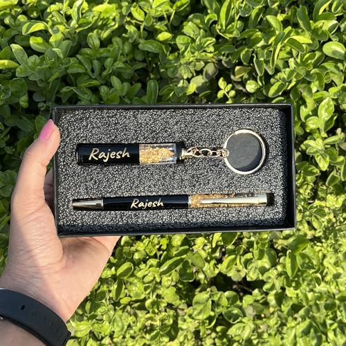 Image of Customized Pen & Keychain Gifts with Name Engraving | Personalized Pen for Gifting | Gift Set for Men & Women, Corporate Gift Set, Personalized Pen and Keychain