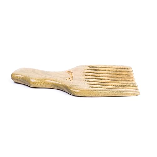 Miniatura 5 de Peine de madera para cabello rizado, peine de madera de dientes anchos naturales para cabello rizado, peine de madera de sándalo sin estática para