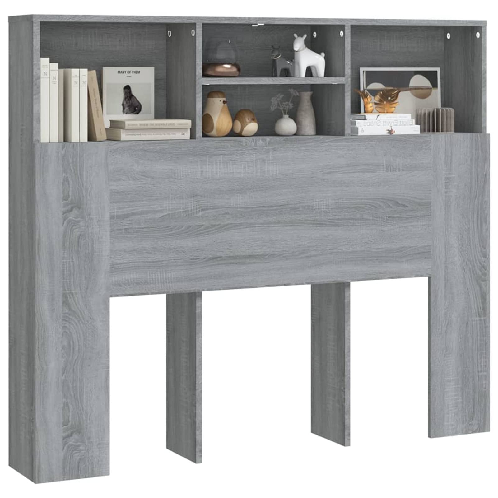 Mueble cabecero, Cabezal De Cama, Cabecera para Cama, Cabezales Dormitorios Modernos, Gris Sonoma 120x19x103,5 cm
