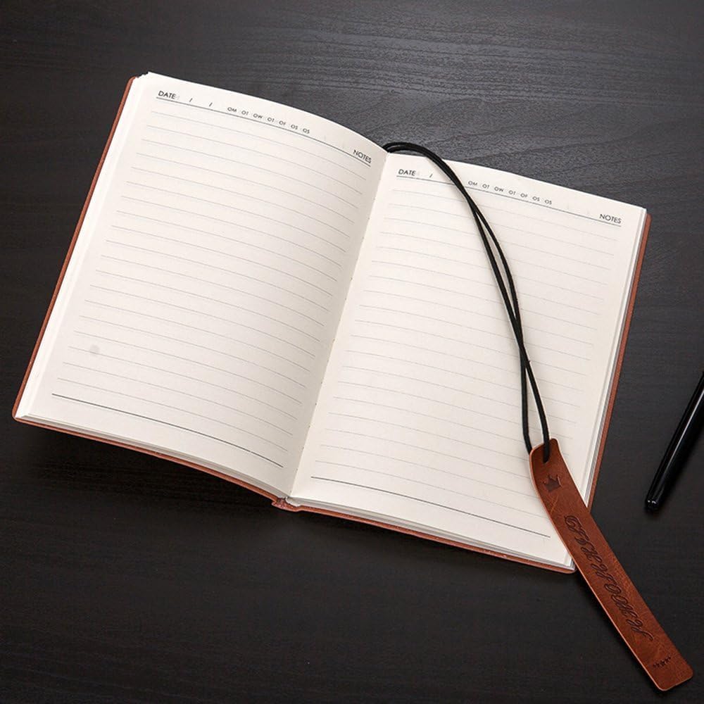 B5 Leatherette Thickened Notepad, Student's Diary Business Notebook Diary Book, Great Stationery for Daily Use (Color : Brown)