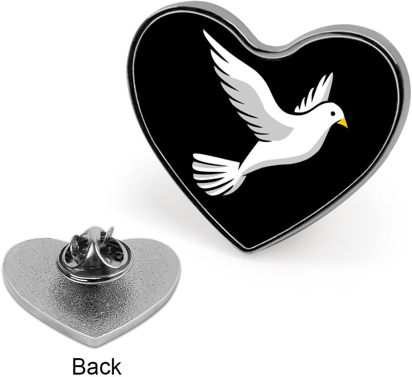 Cartoon Pigeons Badge Pin Brooch Button Stylish Heart Shaped Decorative for Clothes Backpacks Hats