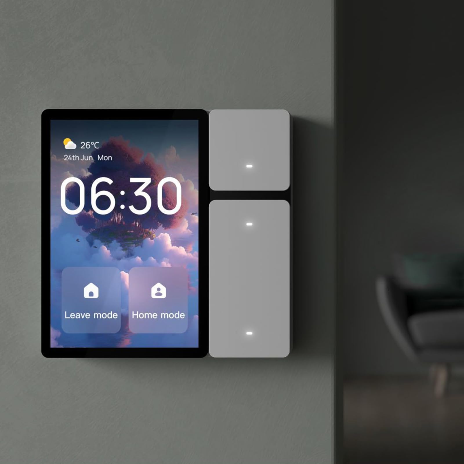 Panneau de contrôle intelligent 3,5 pouces Commutateurs muraux domotique Écran LCD Télécommande Hubs Centraux Panneau de commande ABS