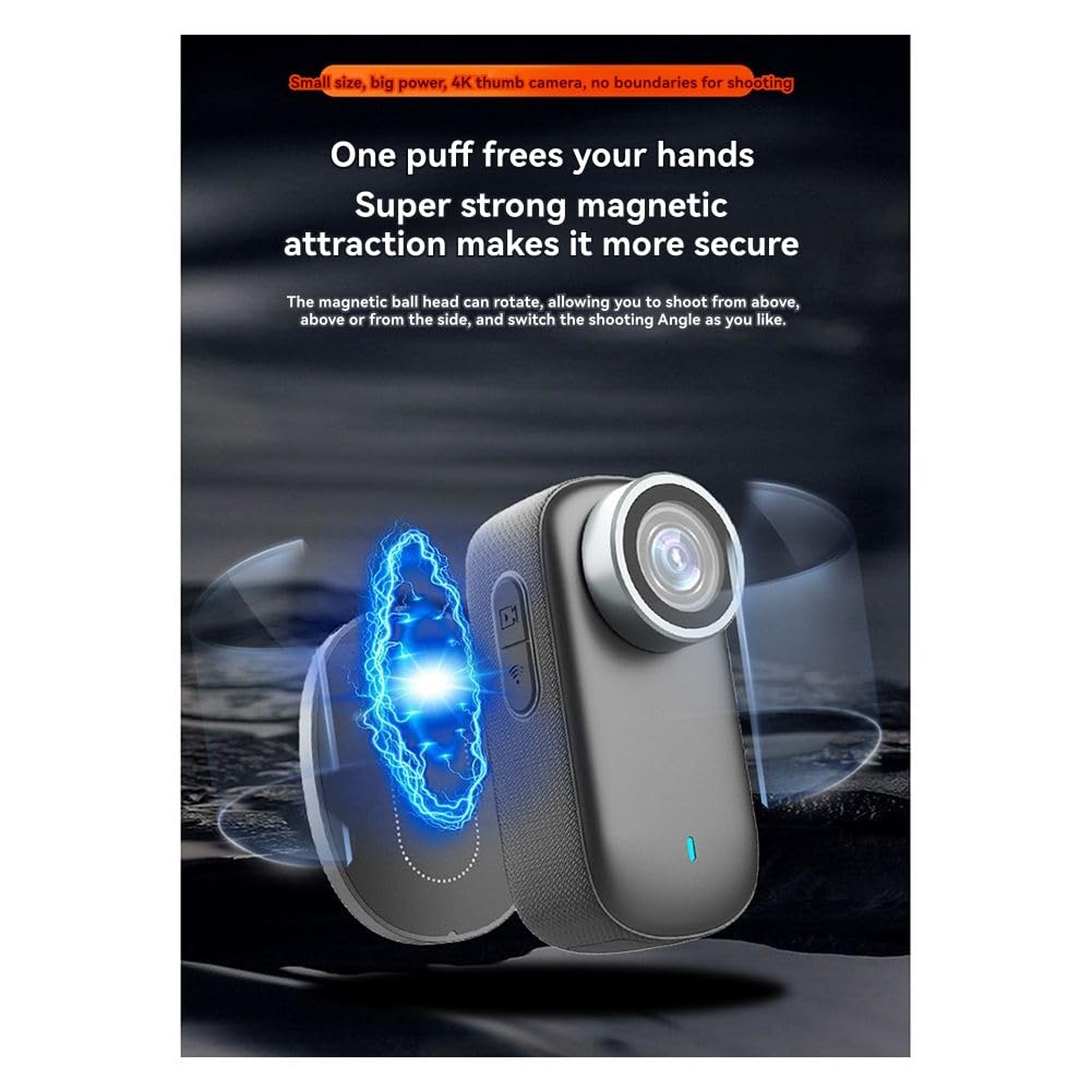 Sporty na świeżym powietrzu 4K mini kciuk kamera WiFi szerokokątny obiektyw monitorowanie zwierząt do rowerów, motocykli,