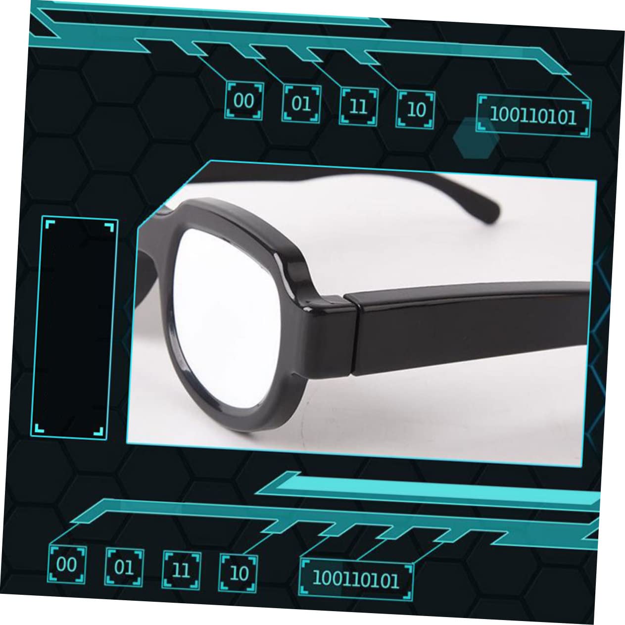 FOMIYES Gafas LED Luminosas Carga Usb, Plástico Negro, para Carnaval