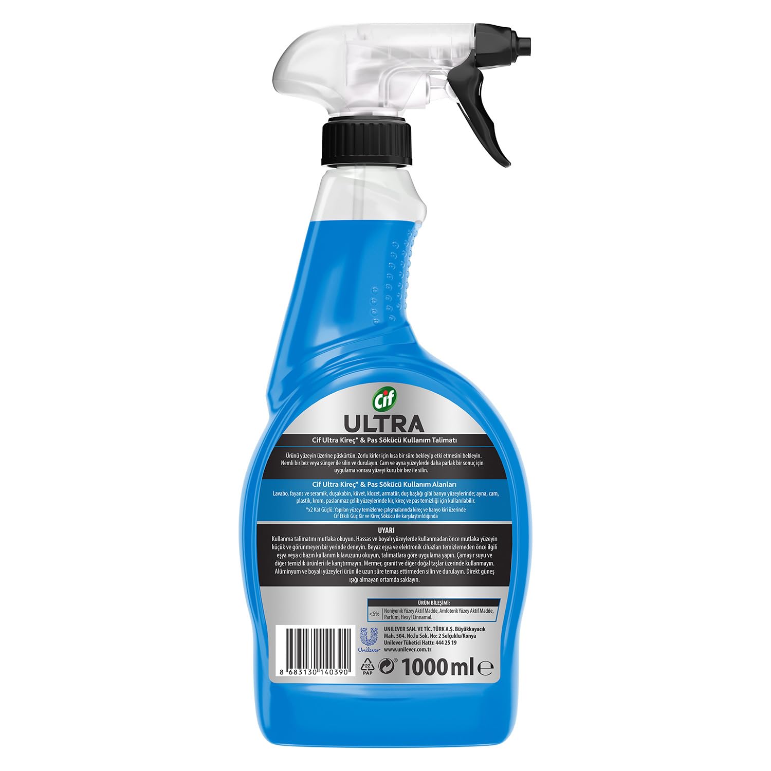 Cif Ultra Sprey Kireç ve Pas Sökücü 1000 ml