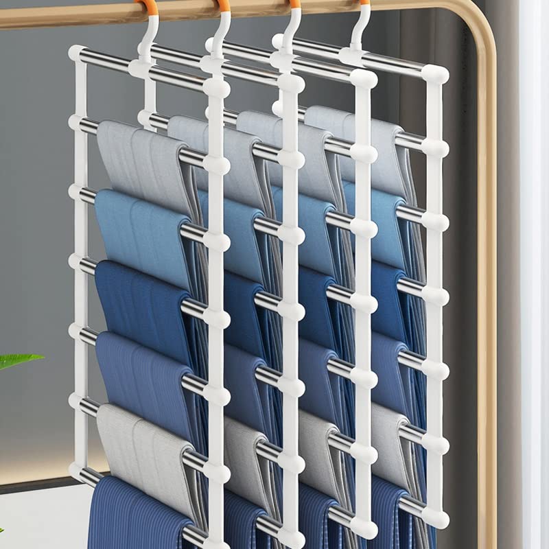 Rack de pantalon blanc portable 36x62.5cm pour rangement de dressing - 5