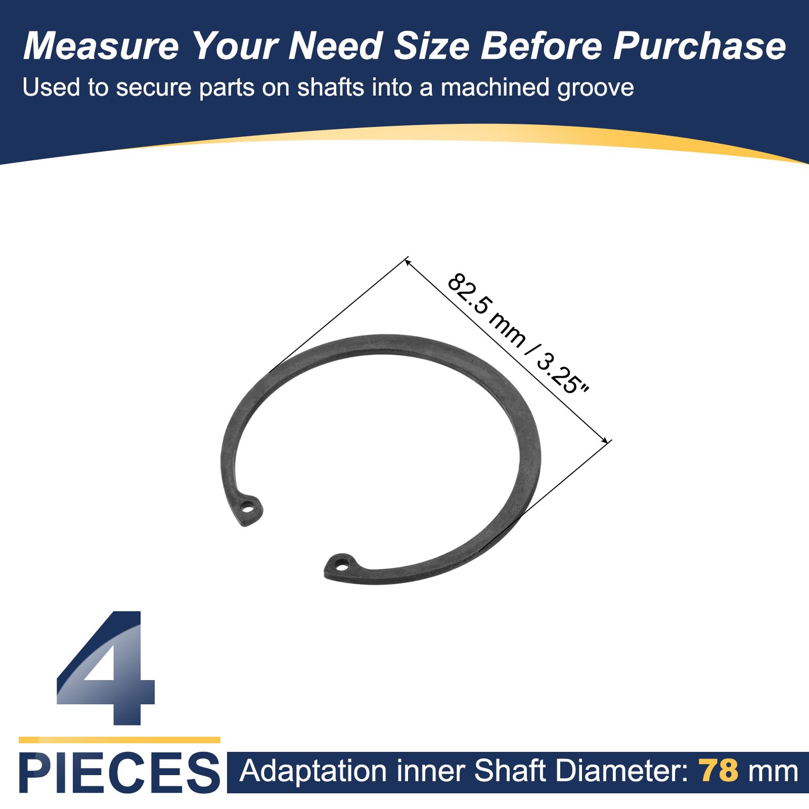 PATIKIL 4 Pcs Internal Retaining Rings - Image 2