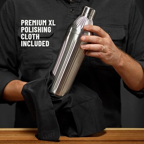 Miniatura 6 de Elevated Craft Diamond Edition Juego de Coctelera Híbrida - Acero Inoxidable Premium con Aislamiento al Vacío, 28 oz, Incluye Colador Integrado,