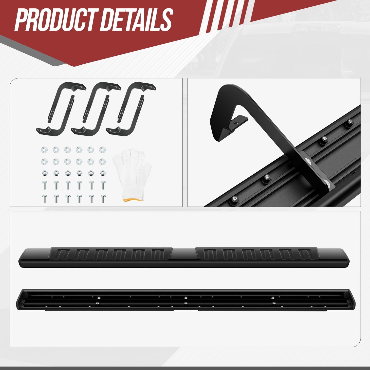 D Solution 6" Running Boards Side Step Bars Compatible with 2004-2023 Nissan Titan XD Crew Cab, Aluminum, Black 04 05 06 07 08 09 10 11 12 13 14 15 16 17 18 19 20 21 22 23