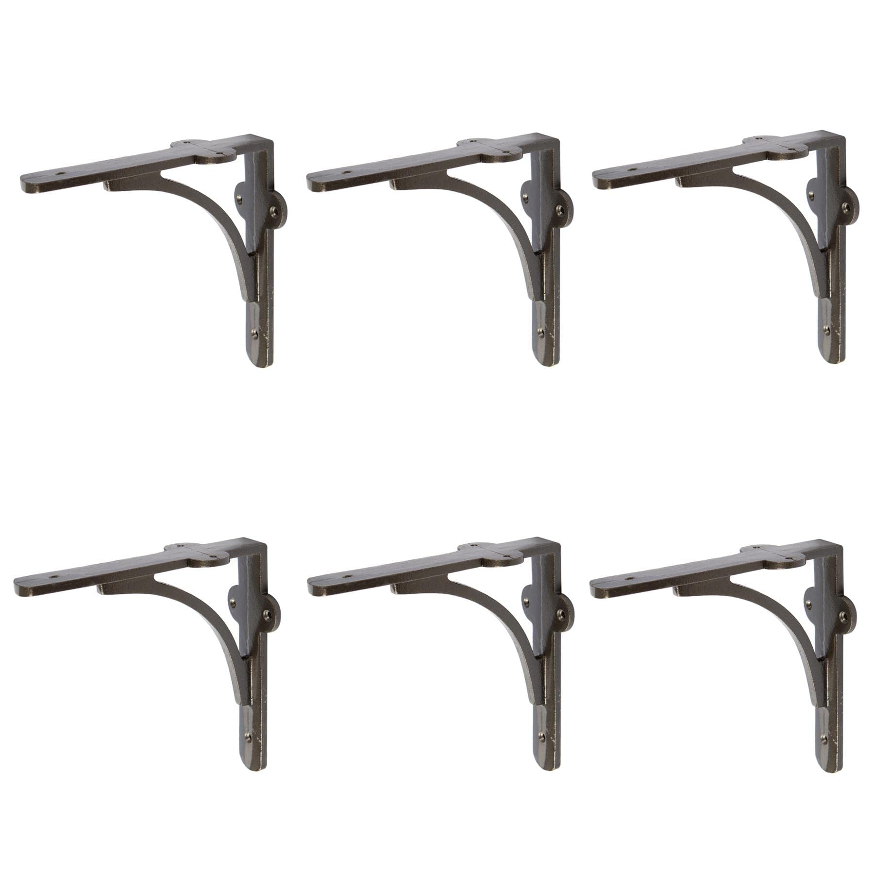 Hammer And Tongs Raw - Curved Iron Shelf Bracket - D150mm - Pack Of 6