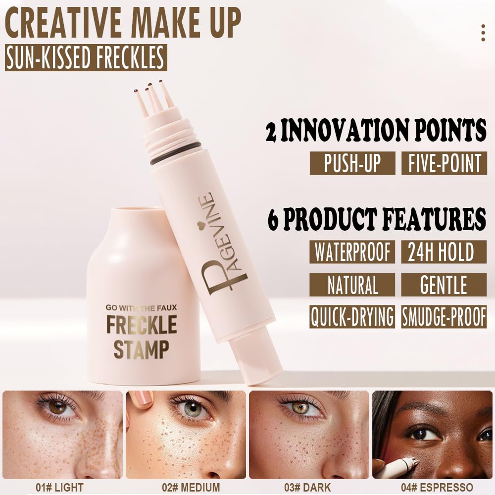 Freckle Pen - Realistic Sun-Kissed Makeup for Sensitive Skin, 2.0 Medium, 1.5 ml (Pack of 1) - Image 2