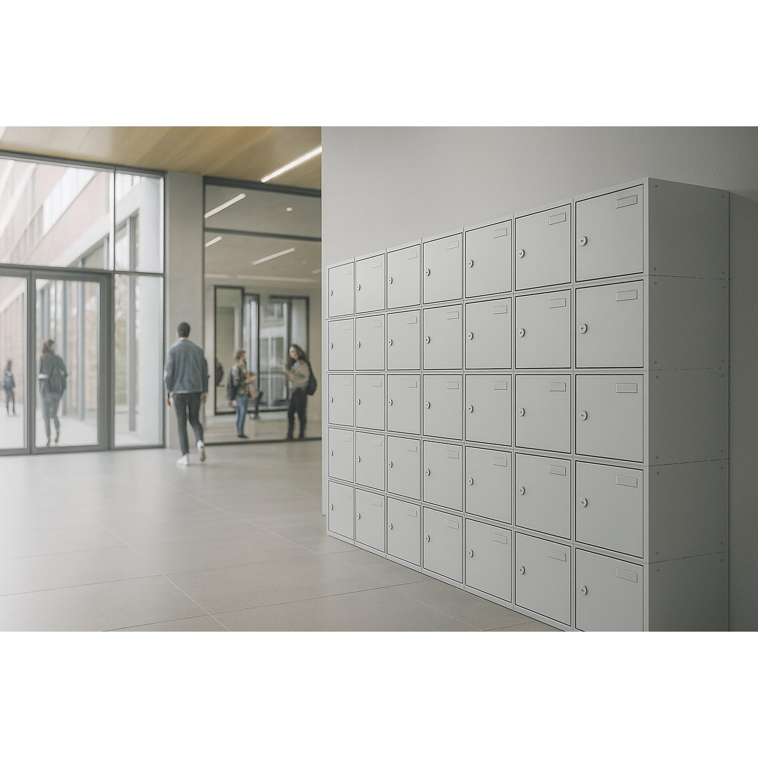 Casier verrouillable 350 x 400 x 450 mm porte en tôle pleine gris clair
