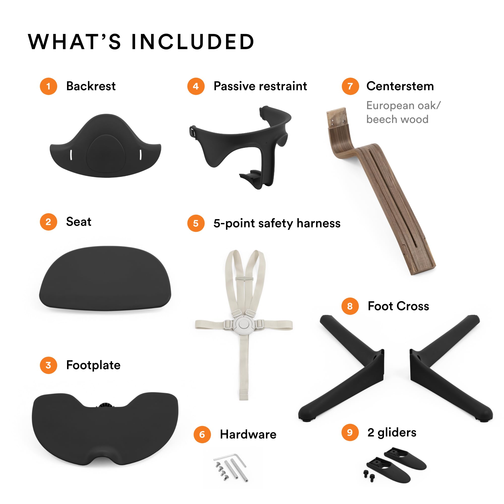 Amazon.com : Stokke Nomi High Chair, Black/Walnut - Inspires