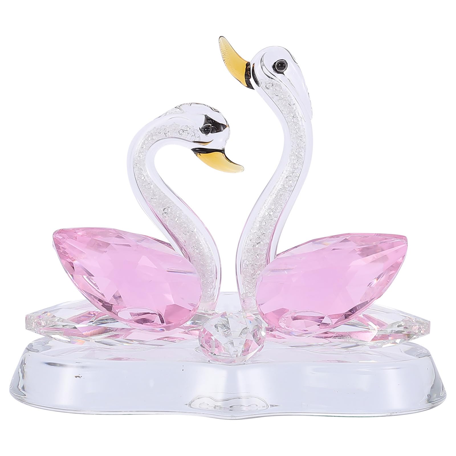 Cygne en cristal rose ornement de mariage en strass à offrir pour décorer un balcon