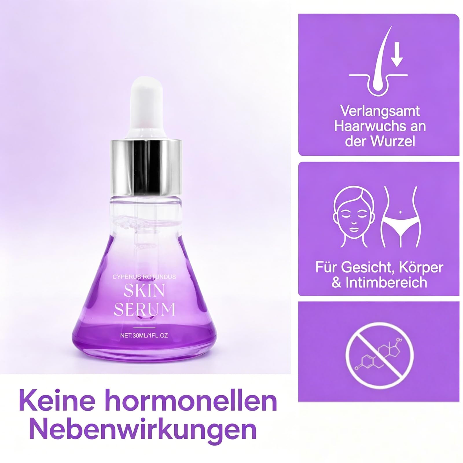 Veluna Skin Haarentfernungsöl für Frauen Gesicht Körper Feuchtigkeitsspendend (3 Stück)