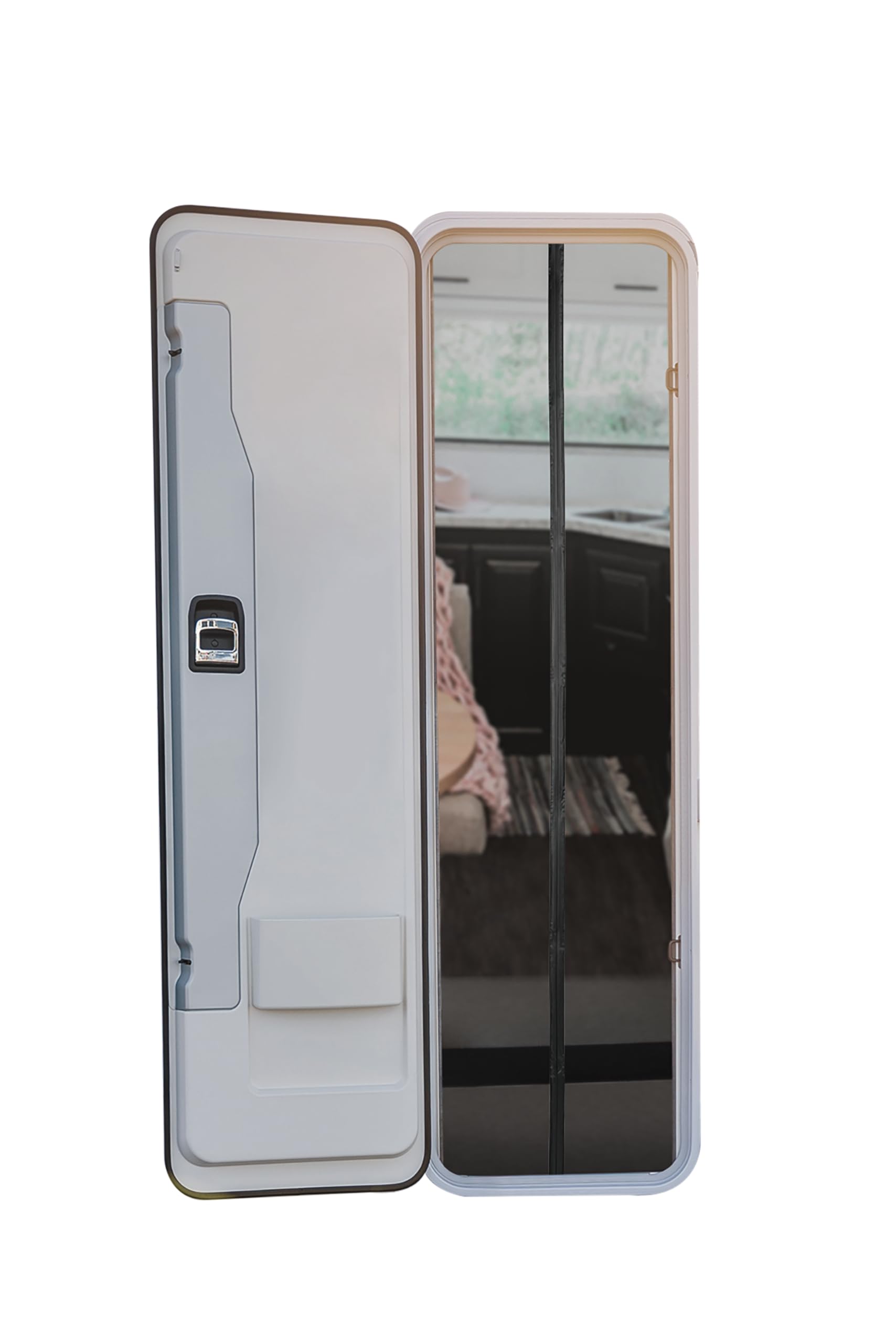 EASYmaxx Zasłona chroniąca przed owadami do wózka kempingowego, 60 x 180 cm, moskitiera na drzwi z taśmami magnetycznymi XXL, ochrona przed owadami, do przyczep kempingowych, samozamykająca się