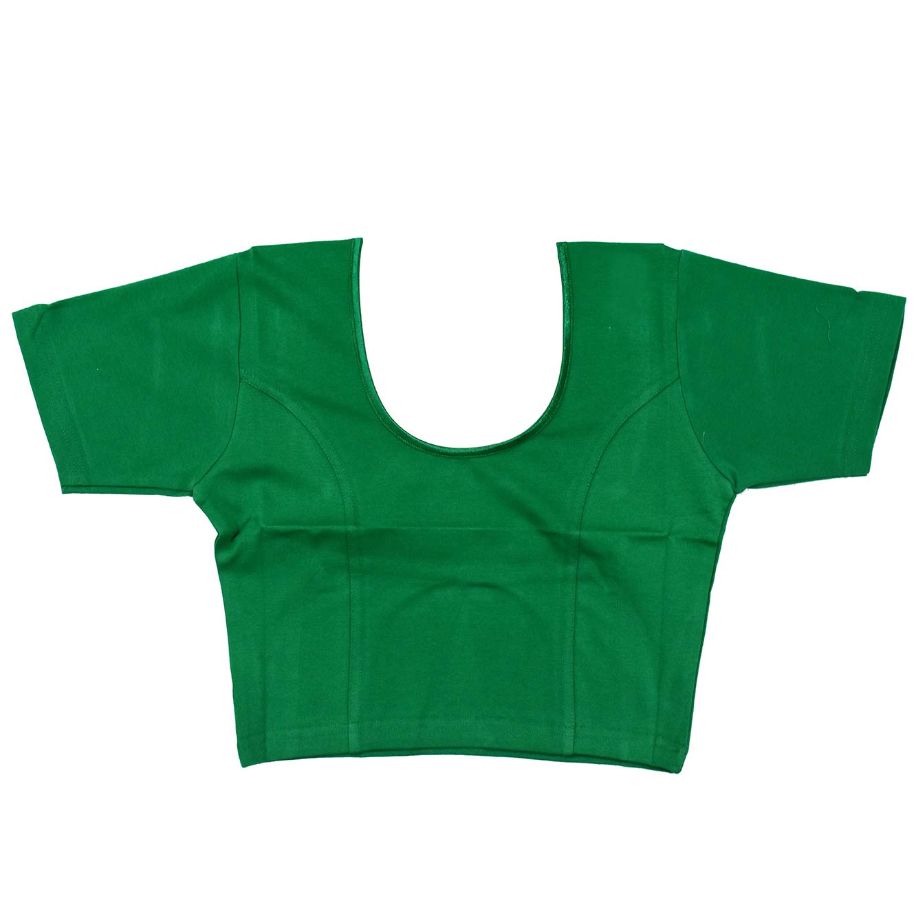 VRINDAVANBAZAAR.COM Indian Tunic Tops Readymade Cotton Lycra Saree Blouse for Women Green-XXXL