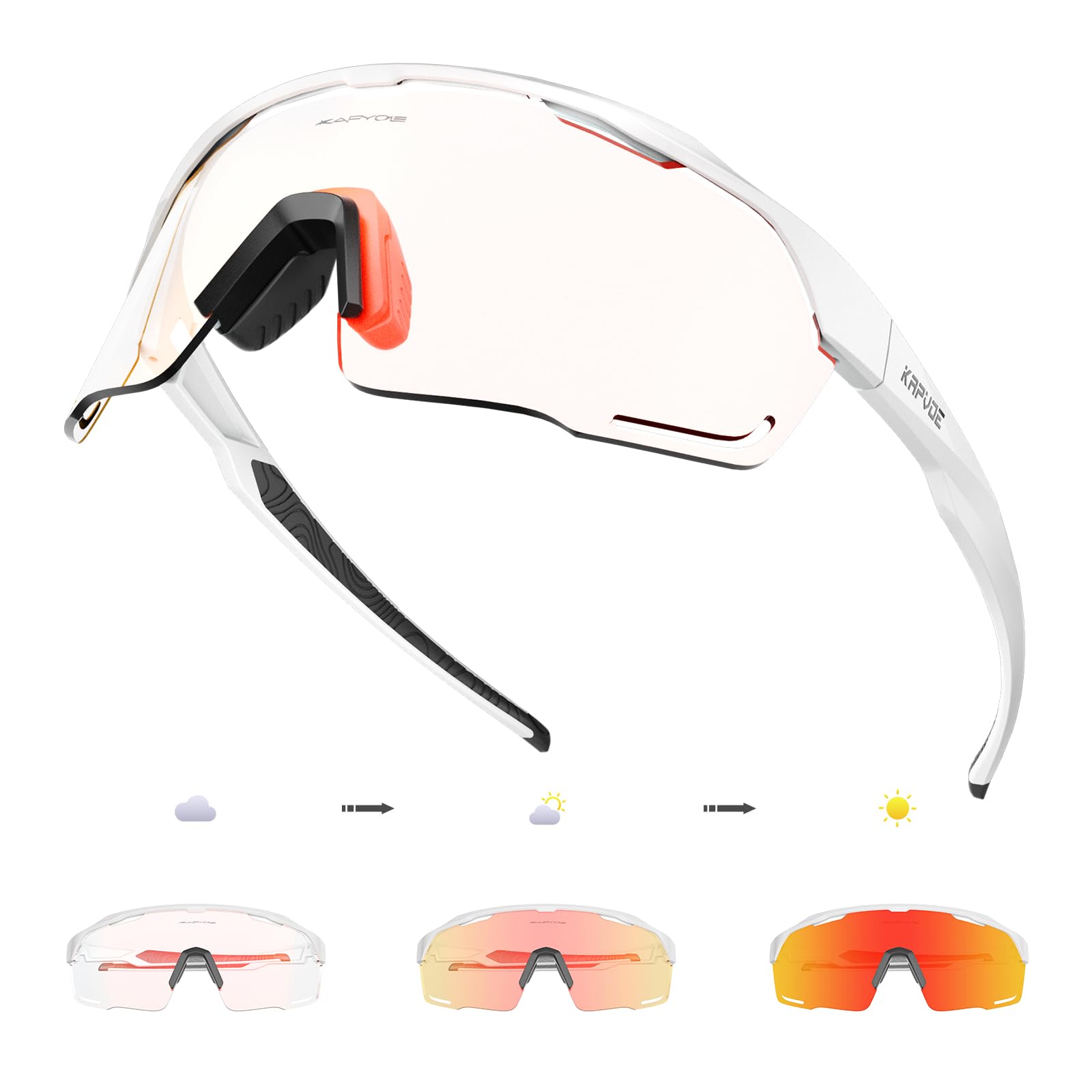 KAPVOE Gafas de Ciclismo Polarizadas Fotocromáticas Mujer Hombre MTB BTT Bicicleta Para Transparentes Deportivas