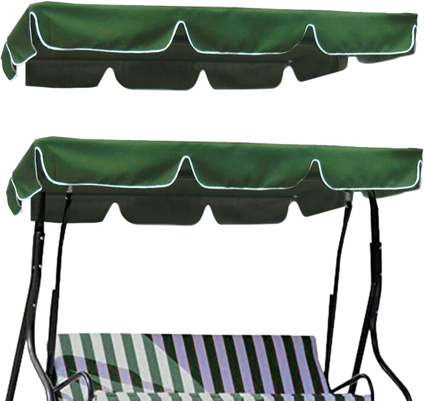 Swing Canopy Replacement - Weatherproof Seat Cover, Heavy Duty Outdoor Swing Canopy Top Shade Cover, Fade Resistant Protective Roof Replacement, Garden Playground Backyard Yard Patio