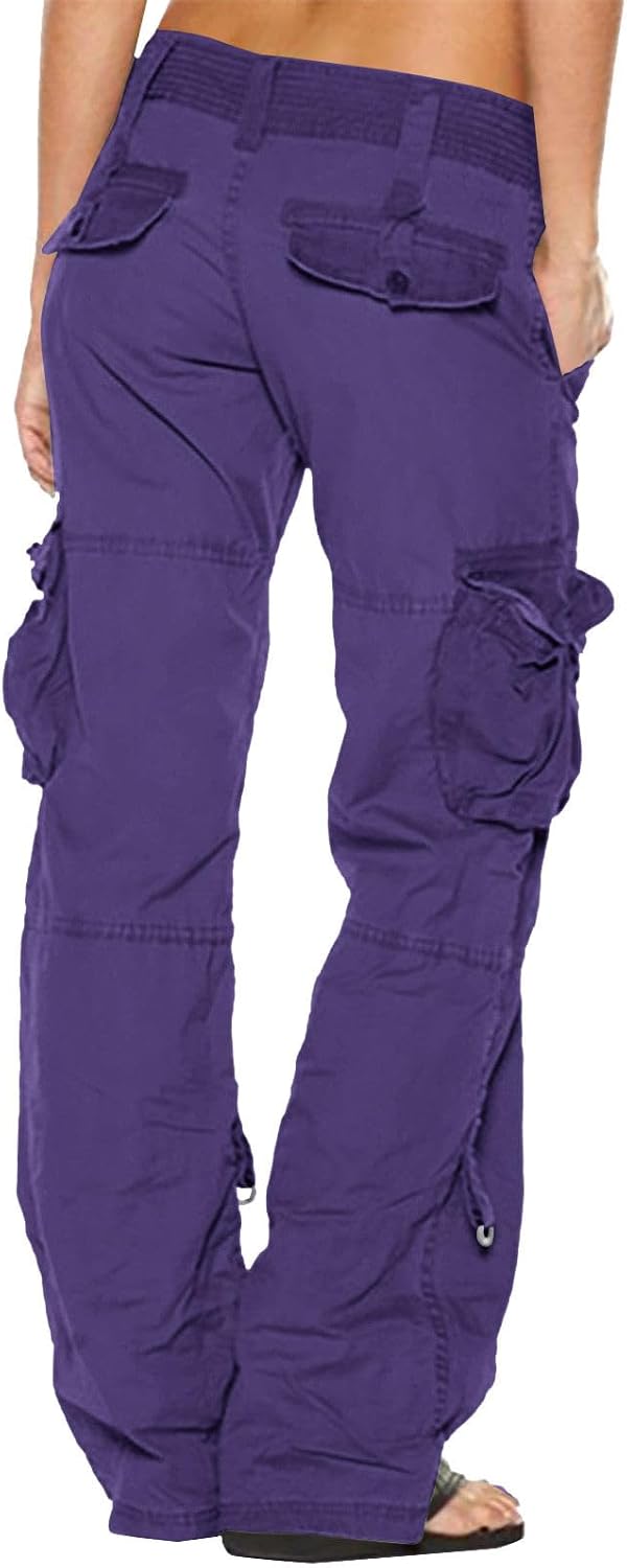 Women's Stretchy Tactical Cargo Pants High Waisted Casual Joggers Plus Size Trousers Cargo Pants with 6 Pockets
