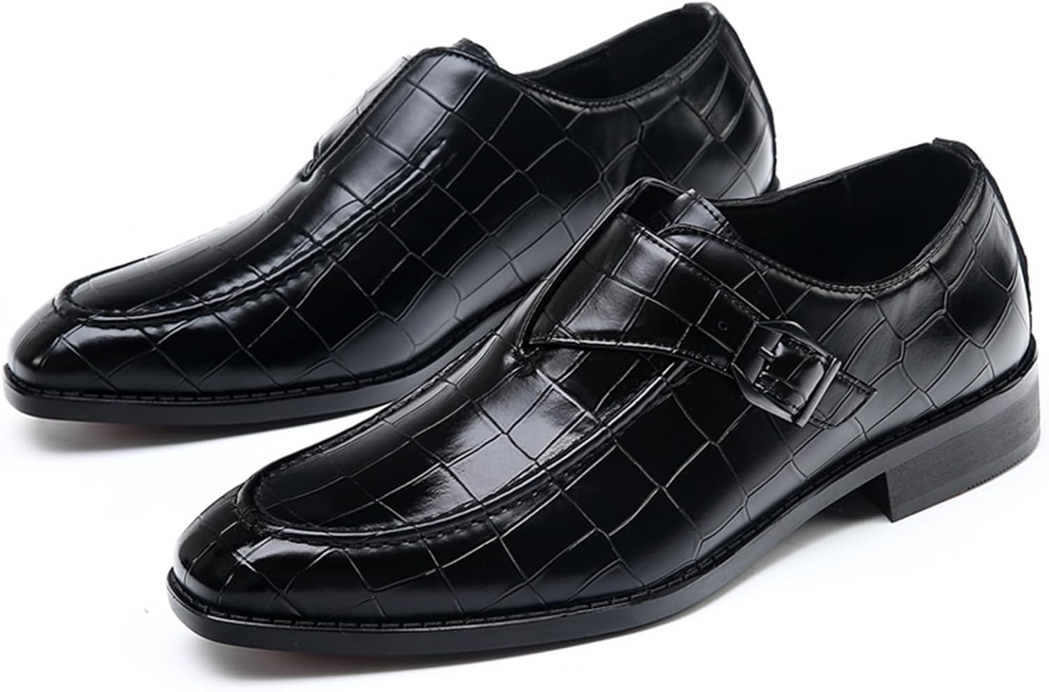 Men's Monk Strap Dress Loafer Shoes Slip-on Tuxedo Loafers for Men Formal Business Casual - Image 5